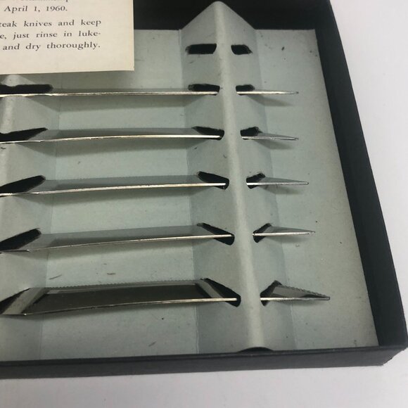 Vintage Regent Sheffield ~Stainless Steel Forever Sharp 5 Piece Knife Set In Box - Picture 5 of 8